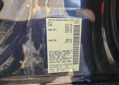 2018 Nissan Altima 2.5 z USA, uszkodzony, nr VIN 1N4AL3AP7JC130162